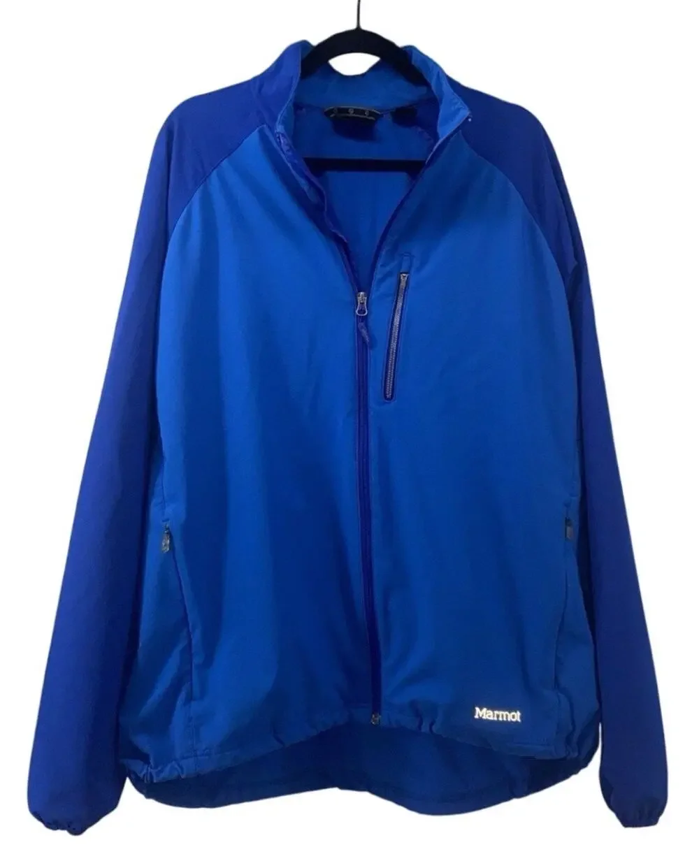 MARMOT Soft Shell Jacket Men Size XXL Stretch Blue Outdoor